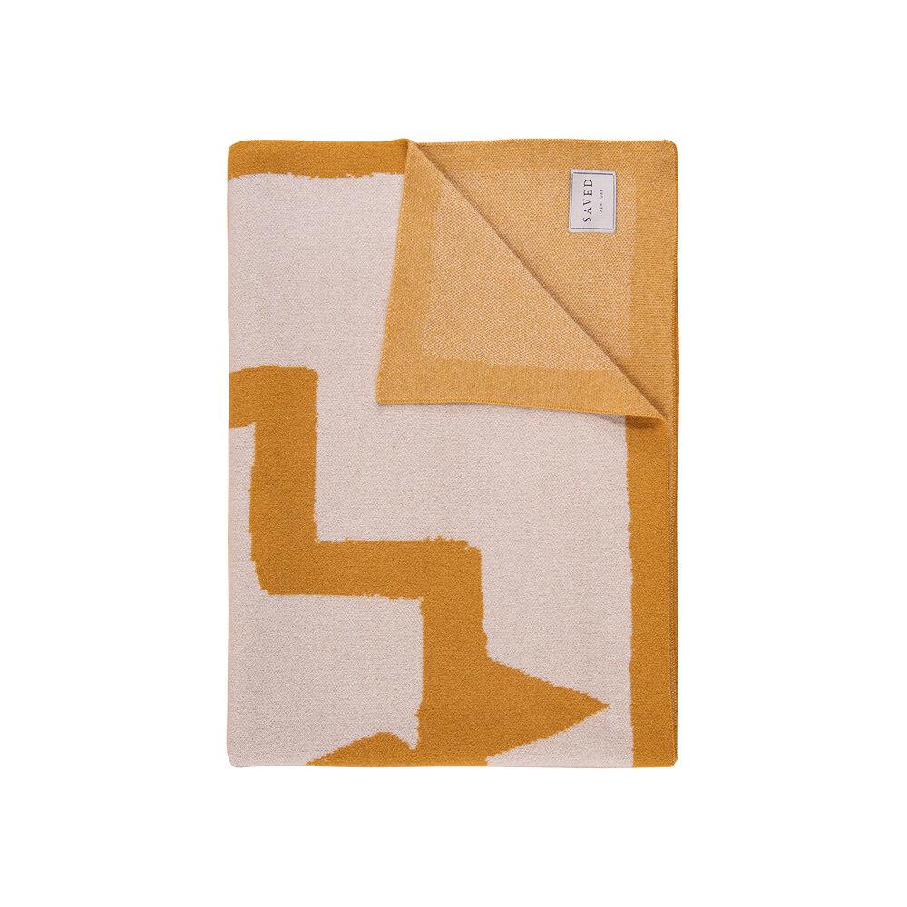 Bodrum Mustard Cashmere Blankets by Saved NY | Fig Linens
