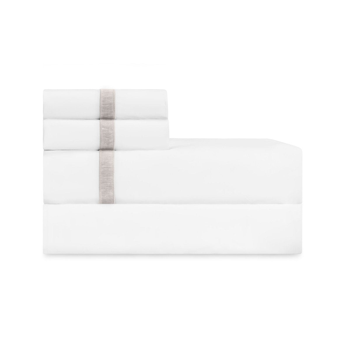 Home Treasures Bedding - ALINA Bed Sheets and Pillowcases - WHITE / DUNE at Fig Linens and Home