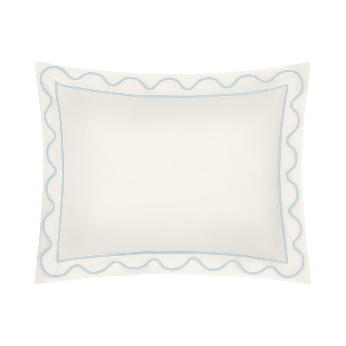 Home Treasures Amalfi Bedding - AMALFI Pillow SHAM - IVORY / SION BLUE