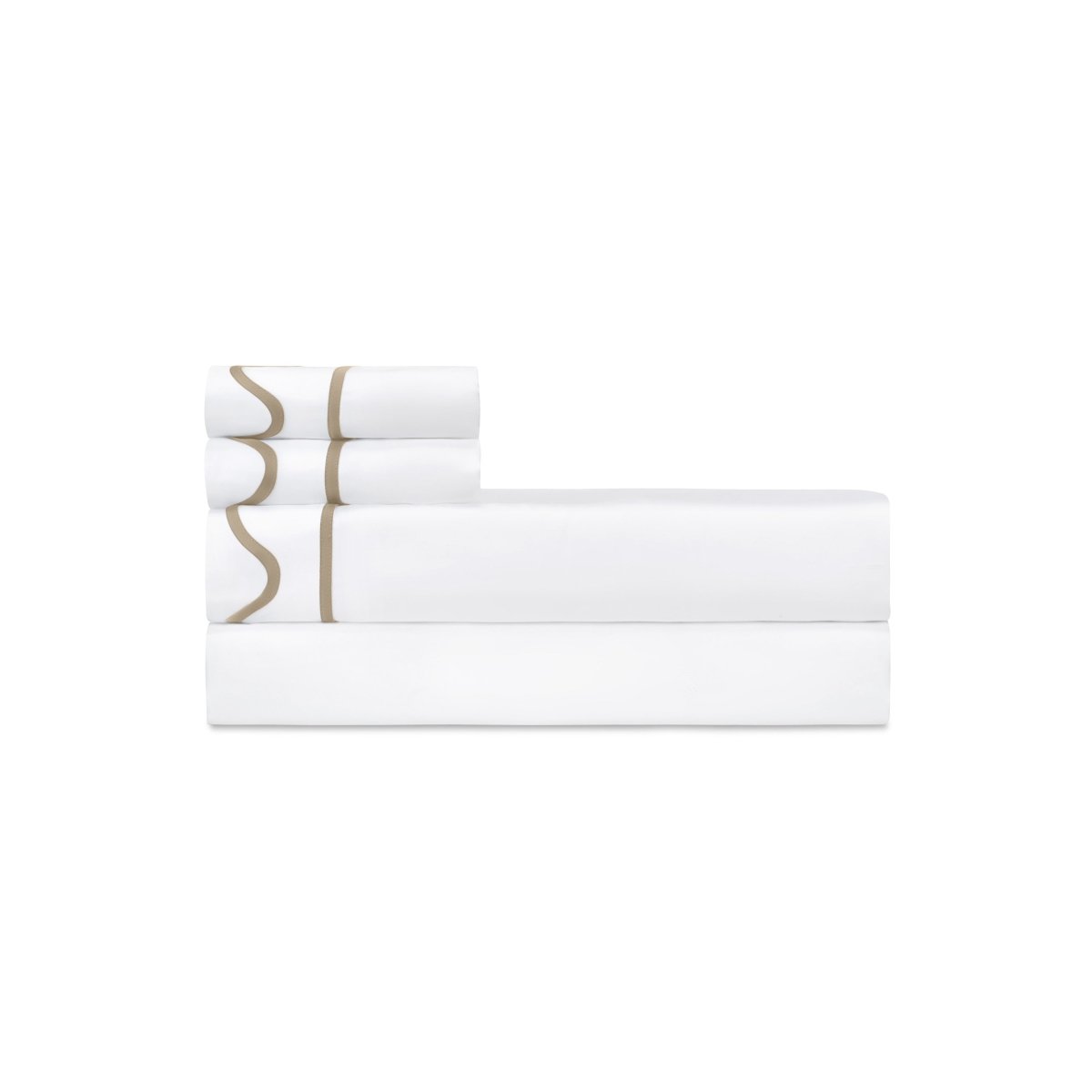 Home Treasures Amalfi Bedding - AMALFI PILLOWCASES - WHITE / CANDLELIGHT