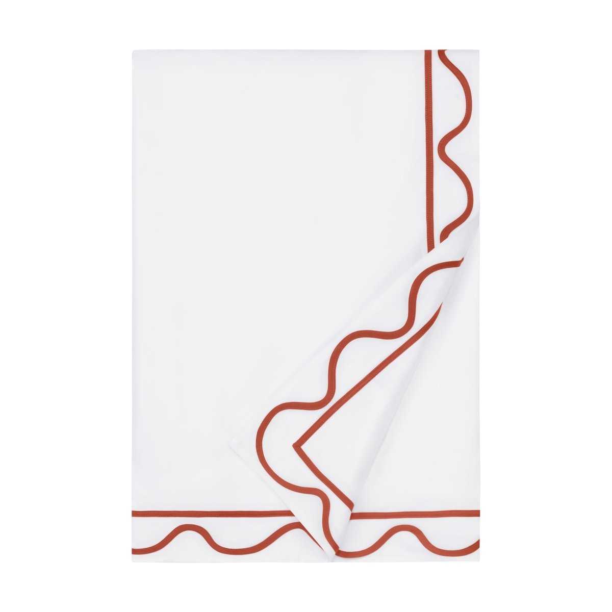 Home Treasures Amalfi Bedding - AMALFI DUVET COVER - WHITE / LOBSTER