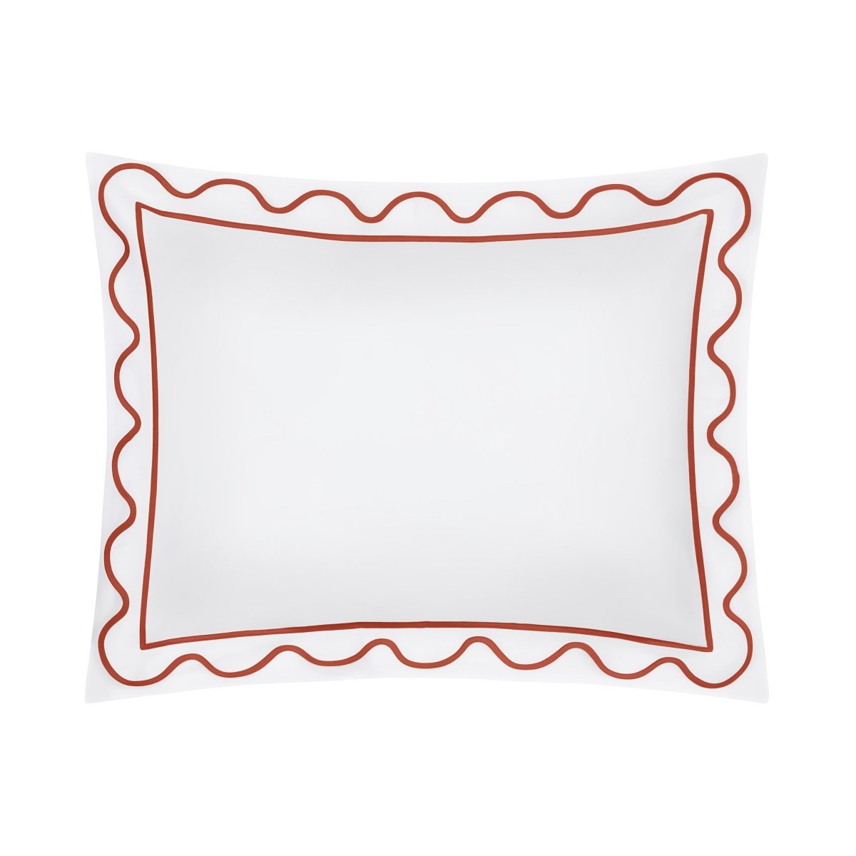 Home Treasures Amalfi Bedding - AMALFI Pillow SHAM - WHITE / LOBSTER