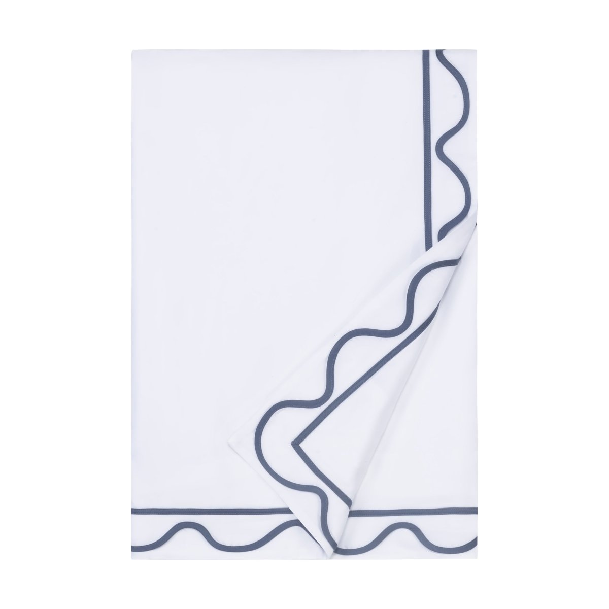 Home Treasures Amalfi Bedding - AMALFI DUVET COVER - WHITE / STONE BLUE