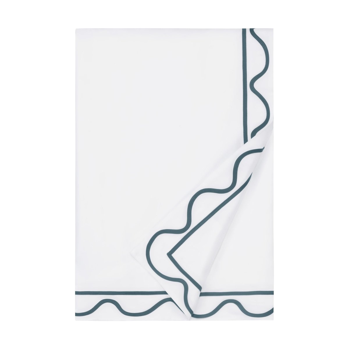 Home Treasures Amalfi Bedding - AMALFI DUVET COVER - WHITE / TEAL