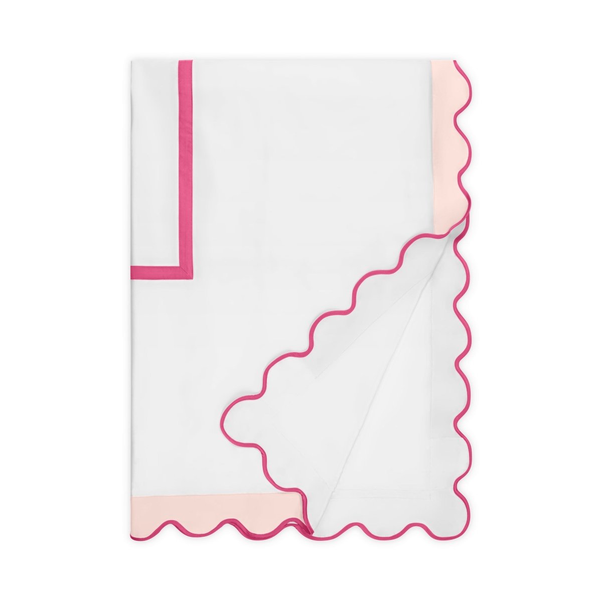 Home Treasures portofino duvet white ltpink bripink lifestyle view | Fig Linens and Home
