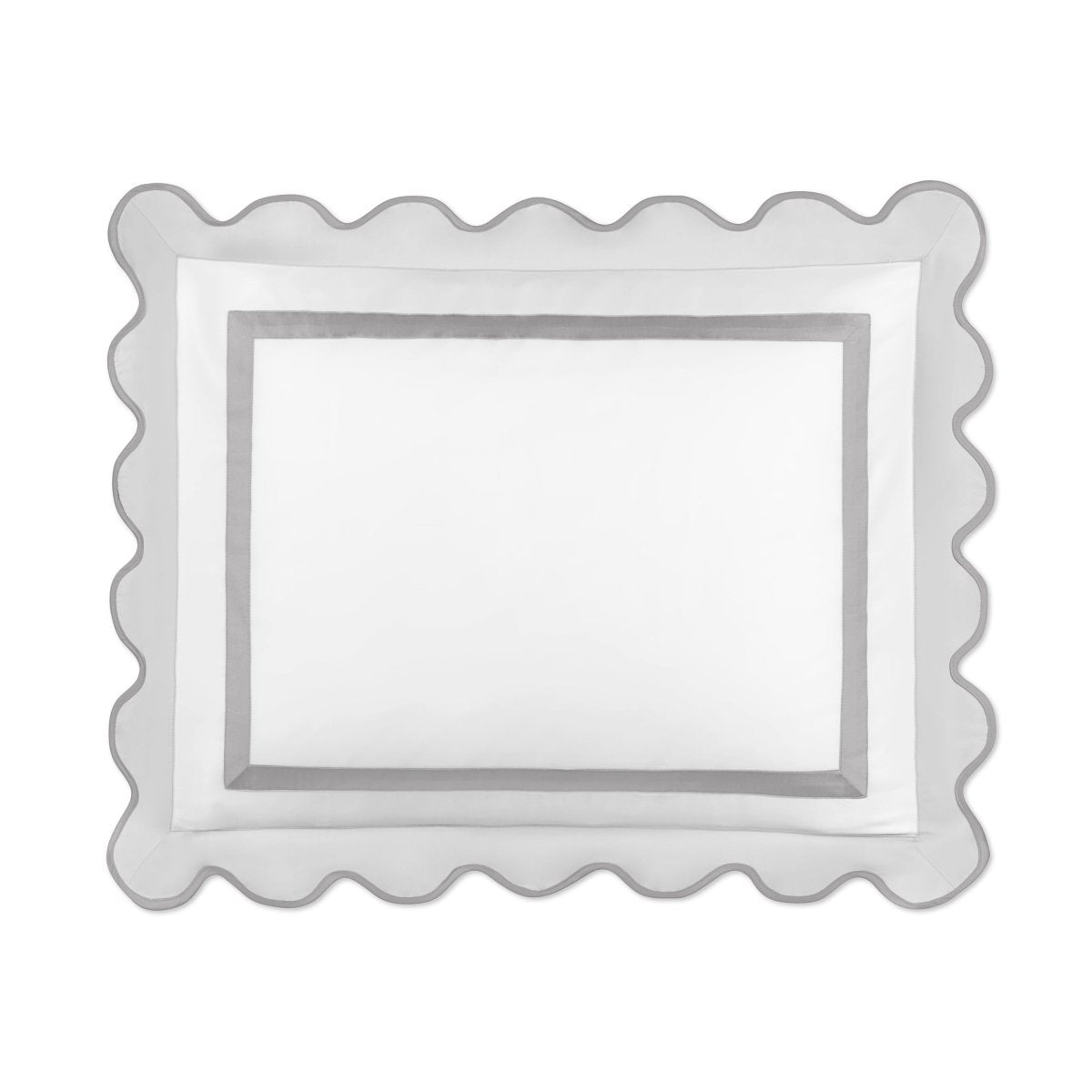 Home Treasures portofino sham white pebble chrome lifestyle view | Fig Linens and Home