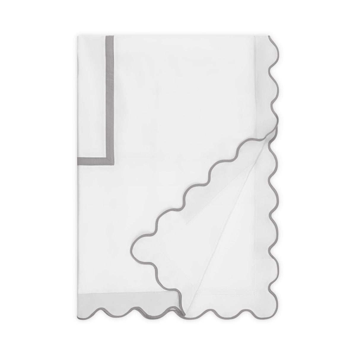 Home Treasures portofino duvet white pebble chrome lifestyle view | Fig Linens and Home