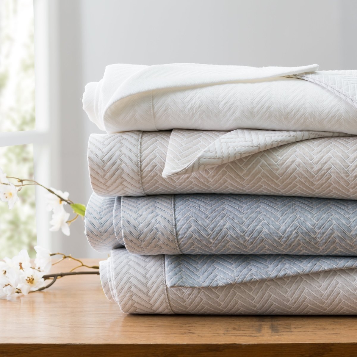 Home Treasures Thatcher Cotton Coverlets | Blankets and Shams at Fig Linens and Home