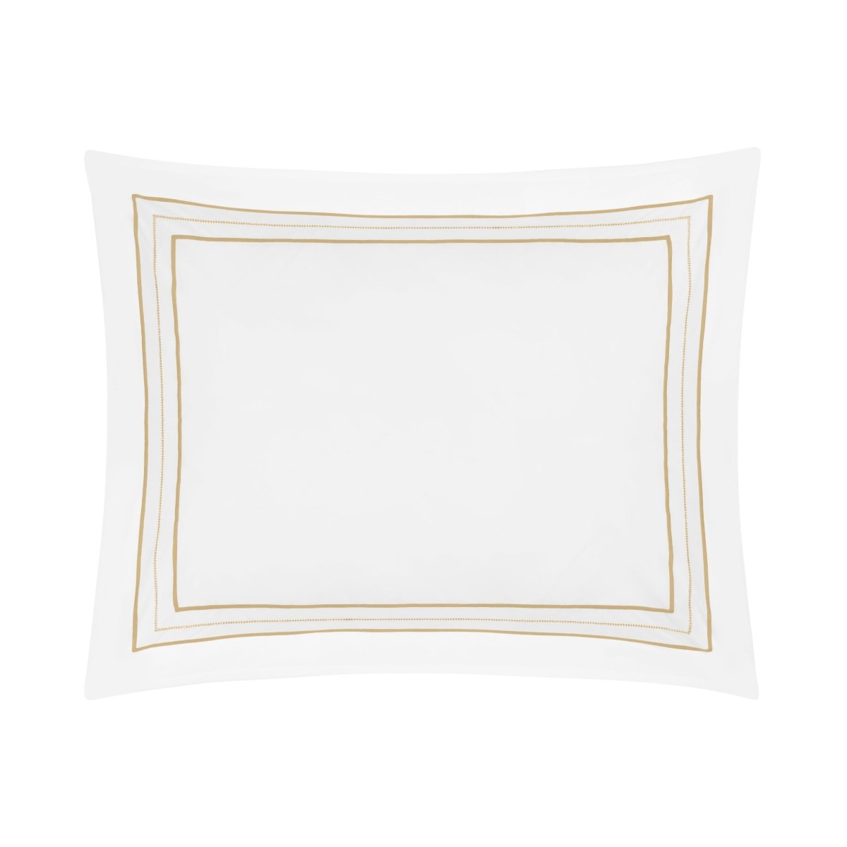 Triad Pillow Sham in White and Gold - Home Treasures at Fig Linens and Home