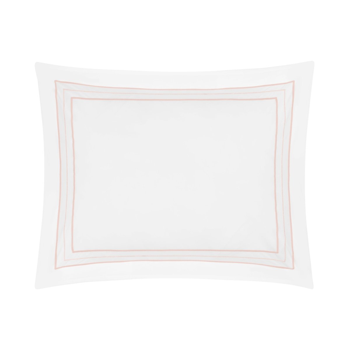 Triad Pillow Sham in White and Light Pink - Home Treasures at Fig Linens and Home