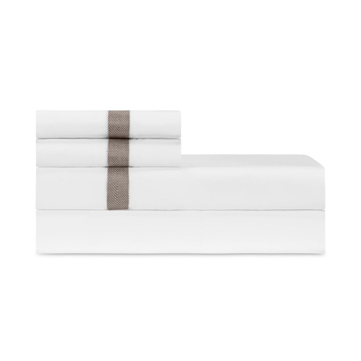 Sheets and Cases - Yves Bedding by Home Treasures in Herringbone Taupe at Fig Linens and Home