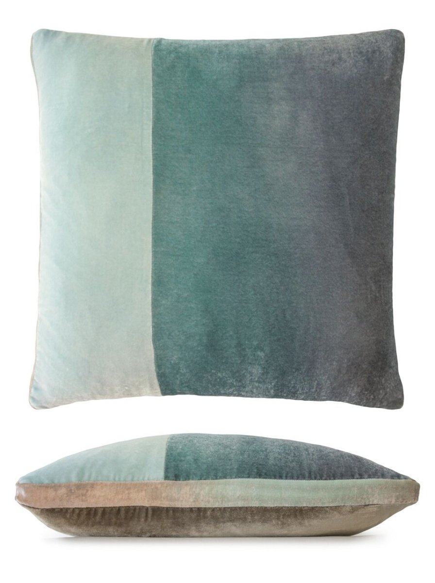 Nickel Velvet Color Block Pillow by Kevin O'Brien Studio | Fig Linens