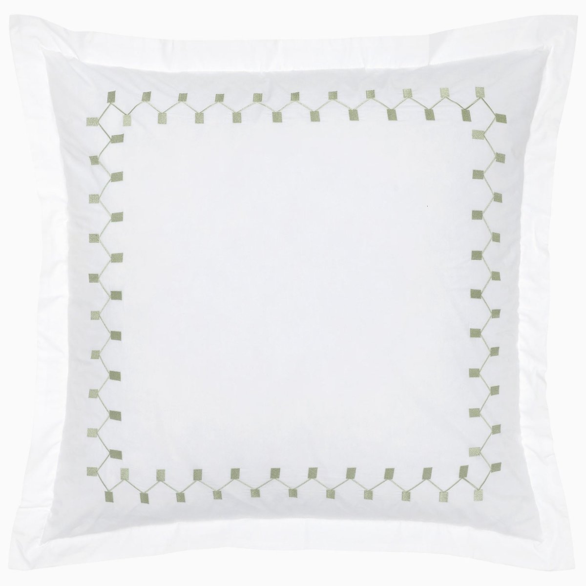 Anketi Sage Border Organic Sham by John Robshaw at Fig Linens and Home - 1