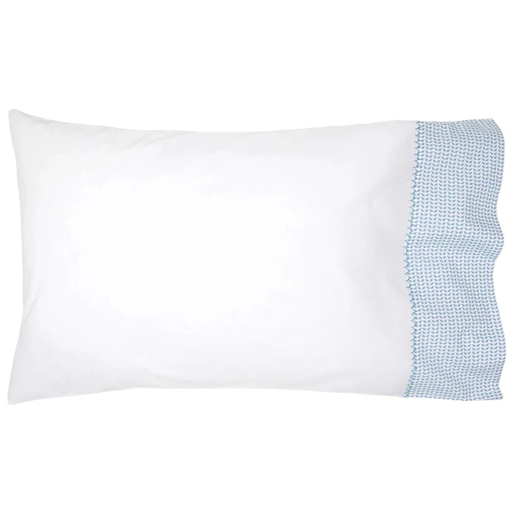 Cinde Cuff Light Indigo Organic Cotton Pillowcases by John Robshaw Textiles