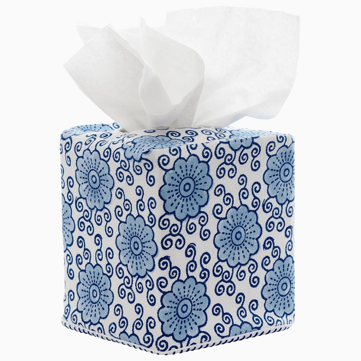 Damini Indigo Tissue Box Cover by John Robshaw at Fig Linens and Home - 1