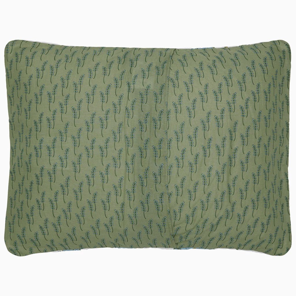 Pillow Sham - Farah Light Indigo Quilts by John Robshaw at Fig Linens and Home - Back View