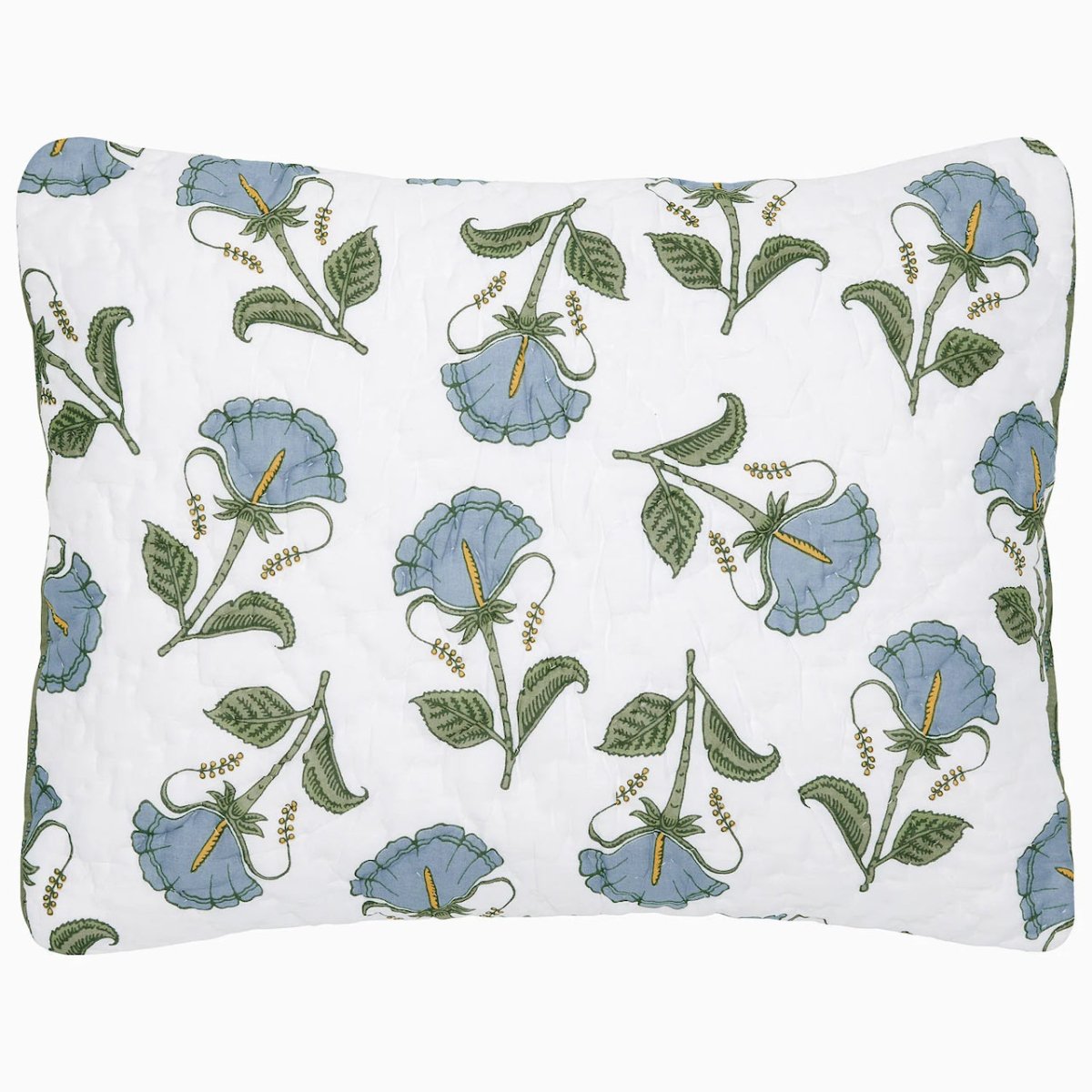 Pillow Sham - Farah Light Indigo Quilts by John Robshaw at Fig Linens and Home - Front View