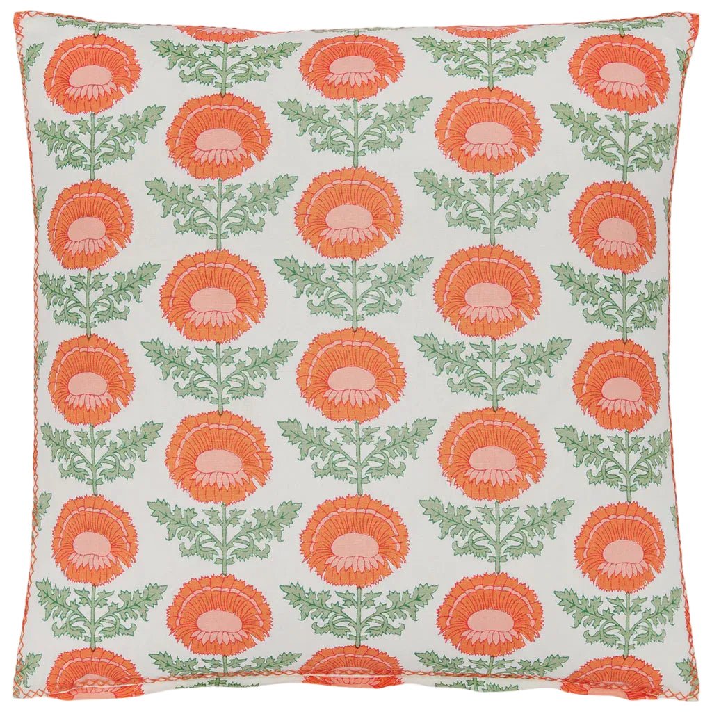 Kaavia Tangerine Decorative Pillow by John Robshaw at Fig Linens and Home