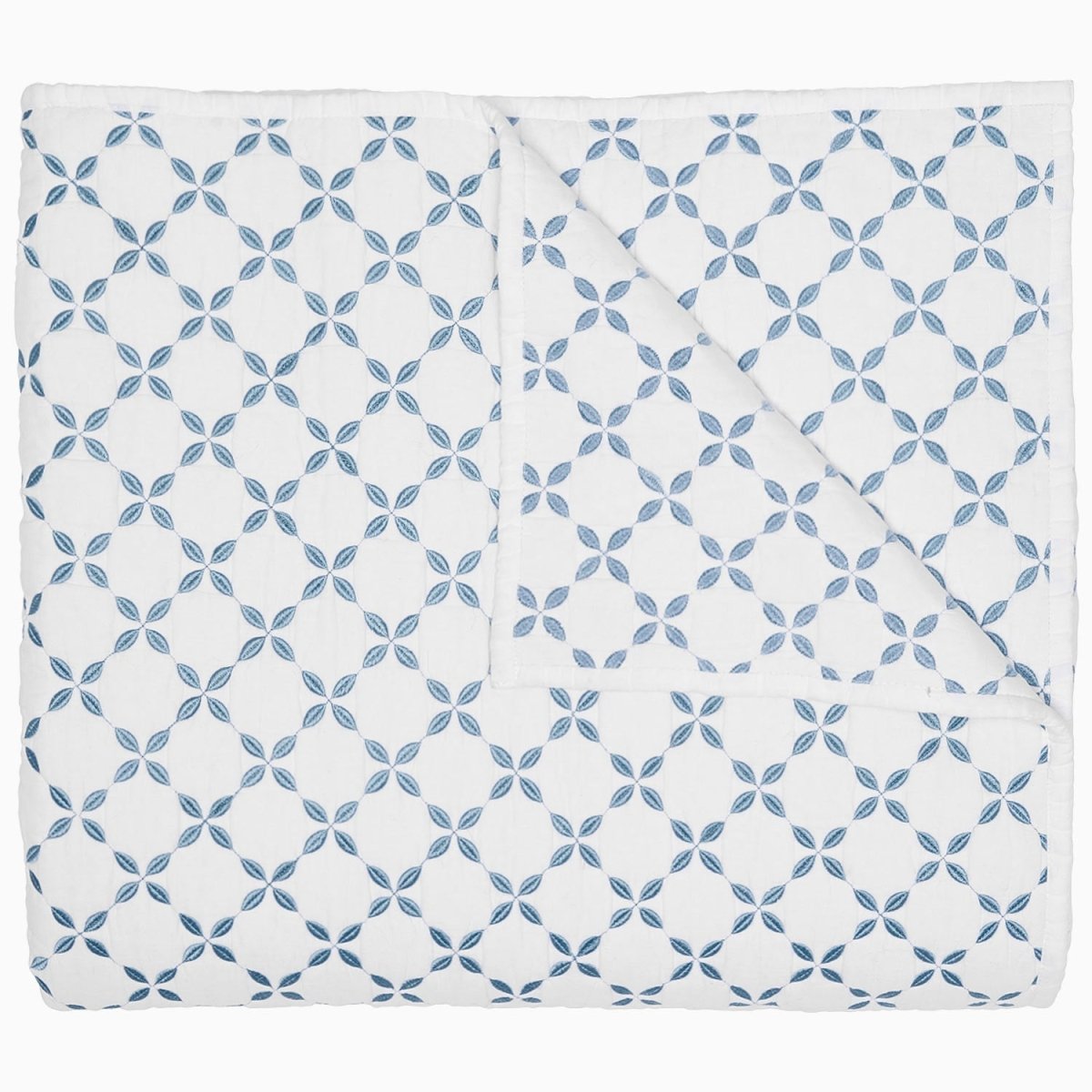Layla Light Indigo Quilt by John Robshaw at Fig Linens and Home - 1