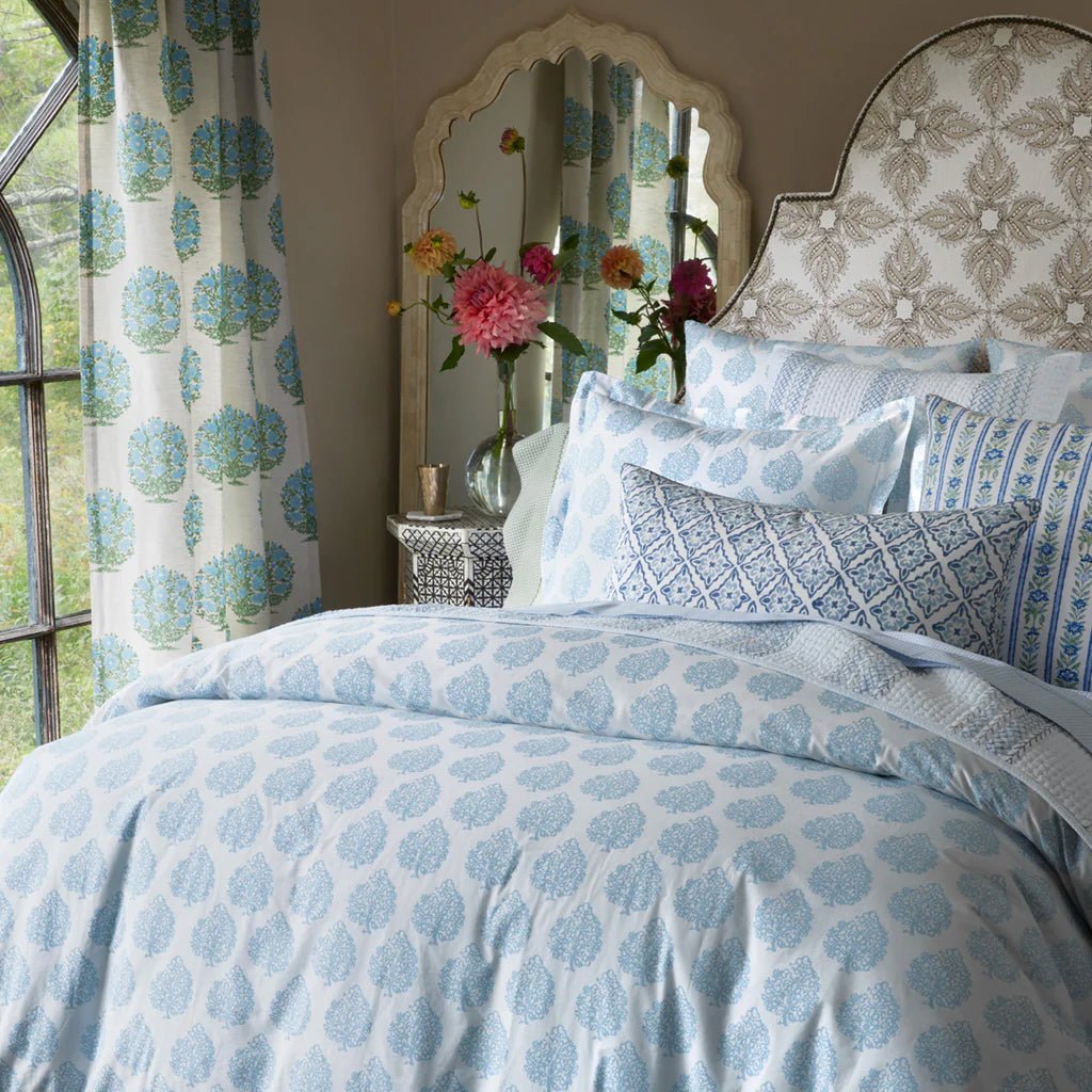 John Robshaw Mali Light Indigo Organic Duvet Covers and Shams at Fig Linens and Home 3