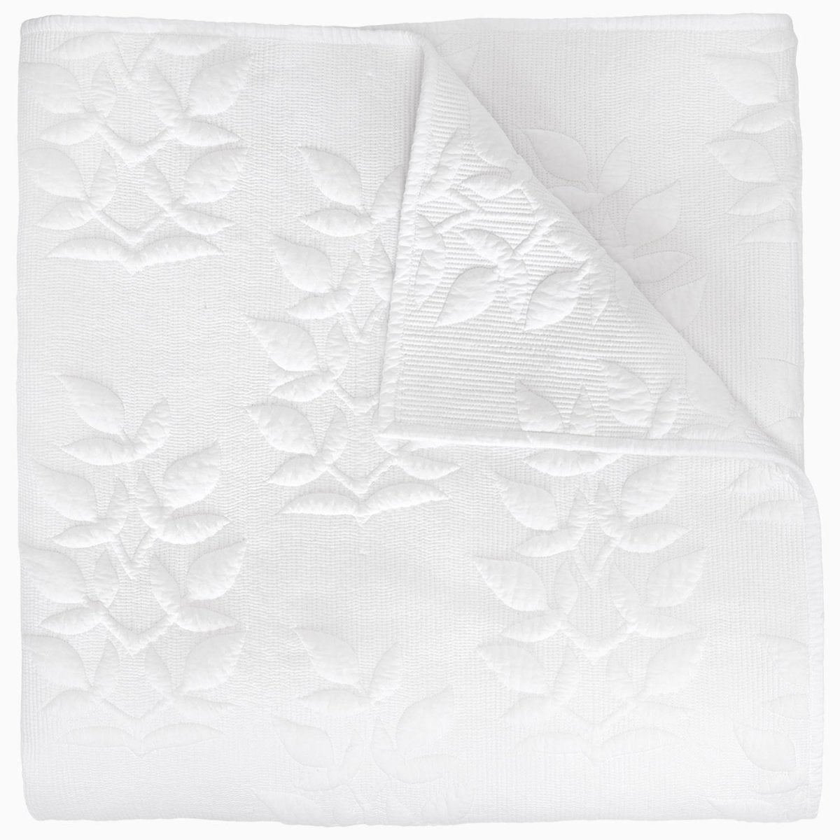 Manya White Organic Coverlet by John Robshaw at Fig Linens and Home - 1
