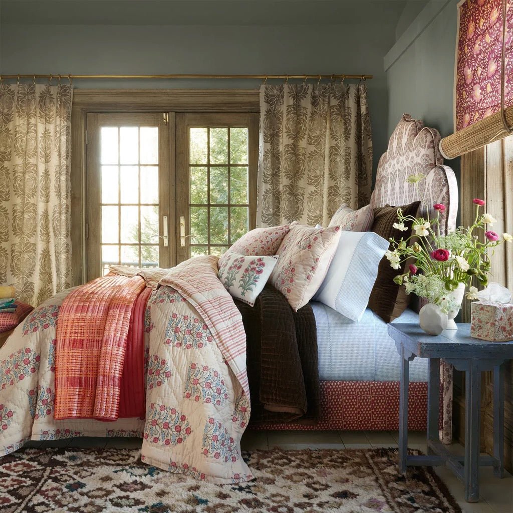 Misha Azalea Cotton Chambray Quilts by John Robshaw Textiles at Fig Linens and Home - Lifestyle 2