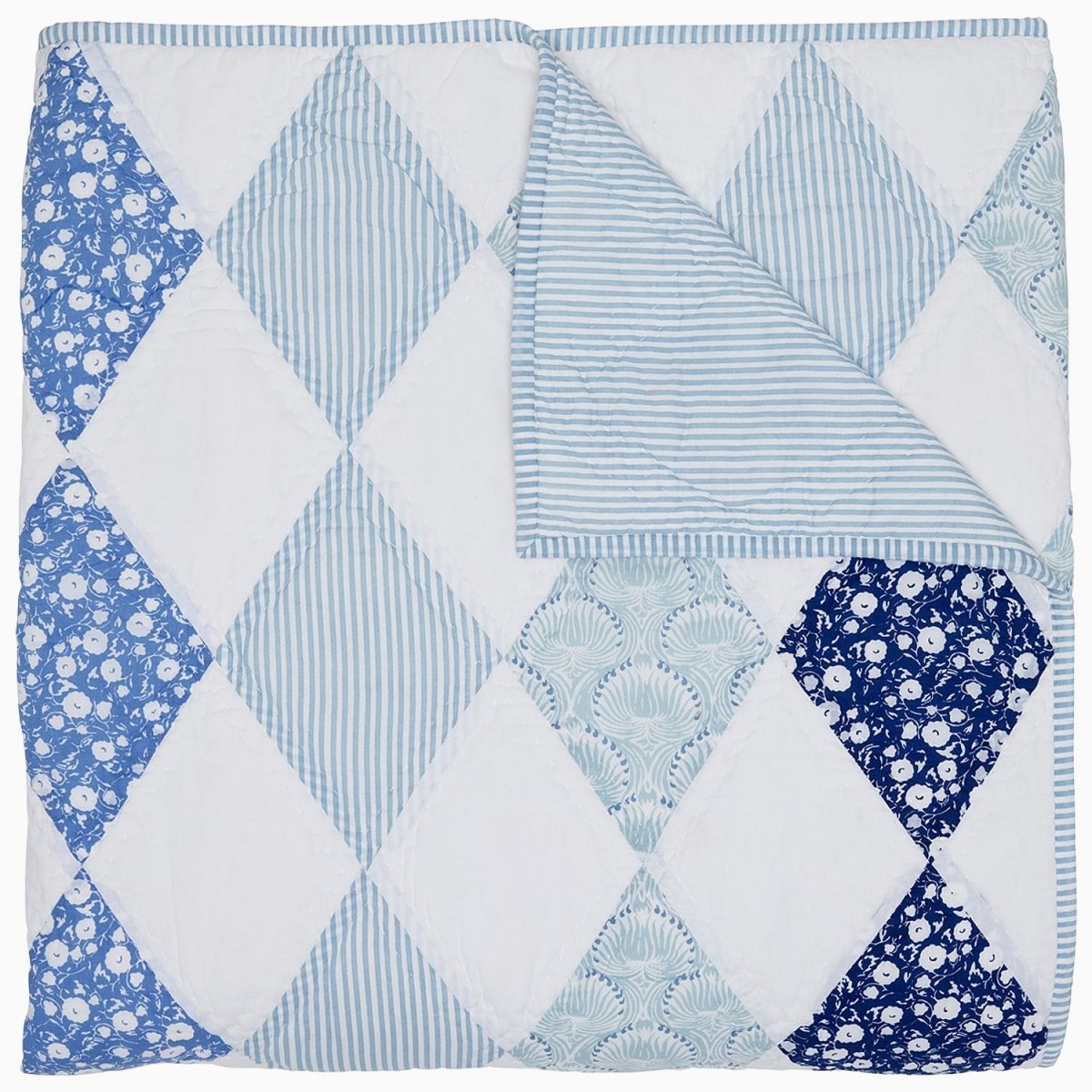 Namit Azure Quilt by John Robshaw at Fig Linens and Home - 1