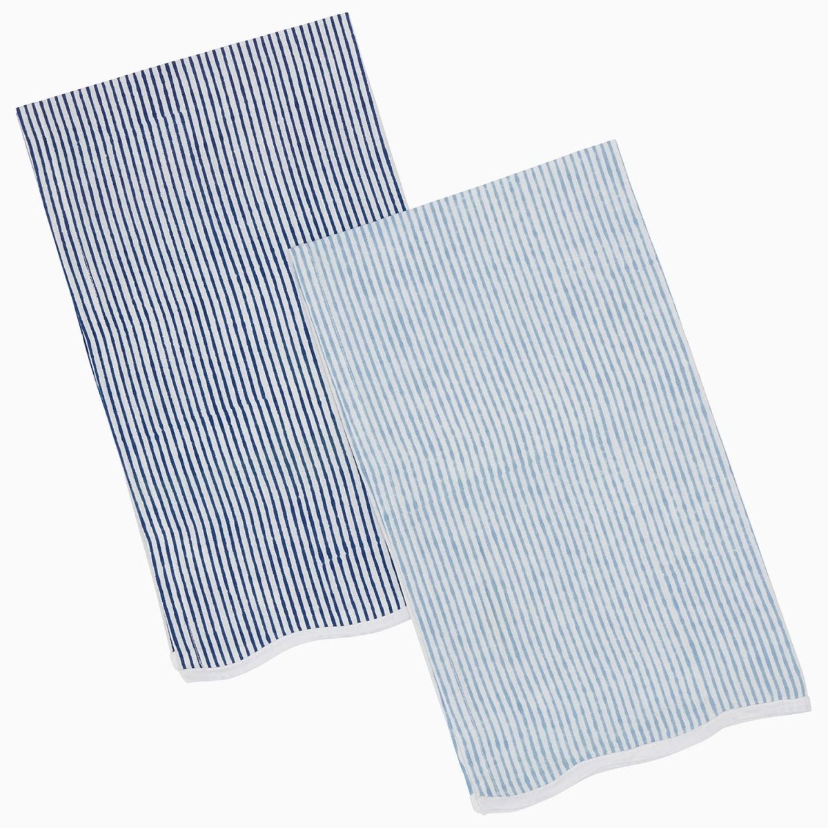 Nandi Indigo & Light Indigo Tea Towels by John Robshaw at Fig Linens and Home - 1