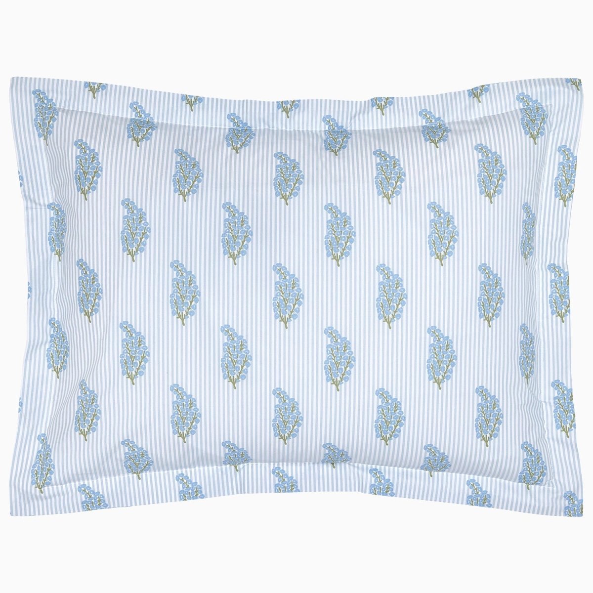 Nirvi Light Indigo Organic Sham by John Robshaw at Fig Linens and Home - 1