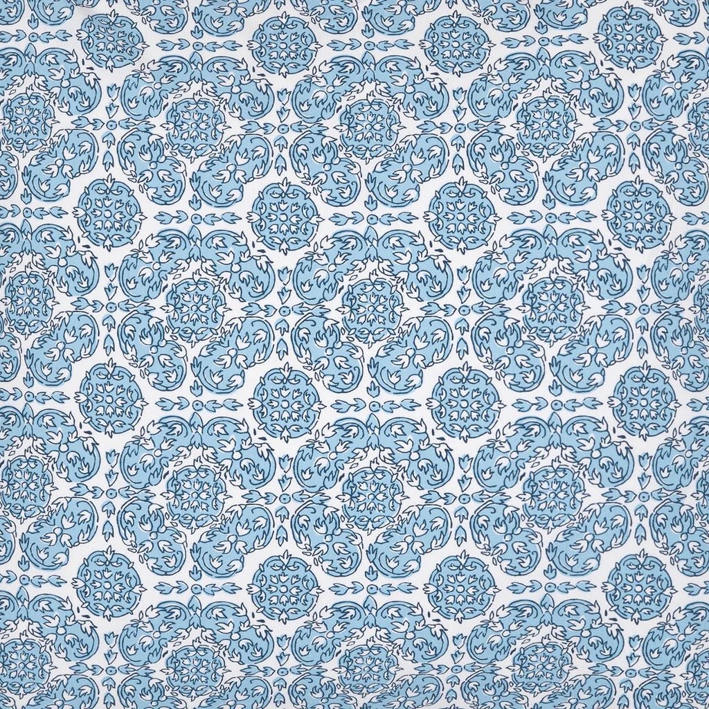 Fabric Swatch - John Robshaw Textiles Sahil Indigo Organic Cotton Bedding at Fig Linens and Home