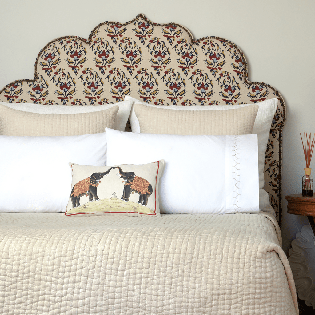 Two Elephants Hand Painted Decorative Pillow by John Robshaw - Lifestyle at Fig Linens and Home