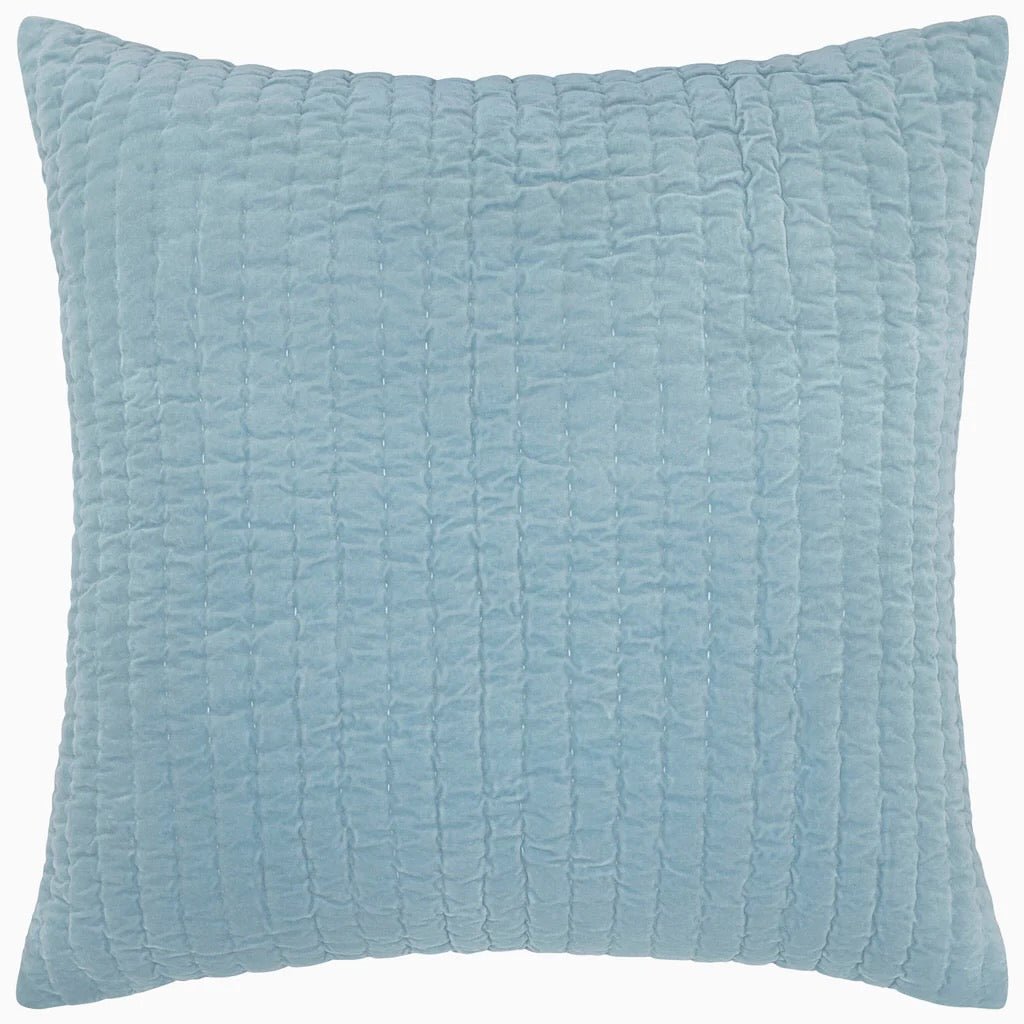 Velvet Euro Sham - John Robshaw Textiles Velvet Light Indigo Quilt Bedding at Fig Linens and Home
