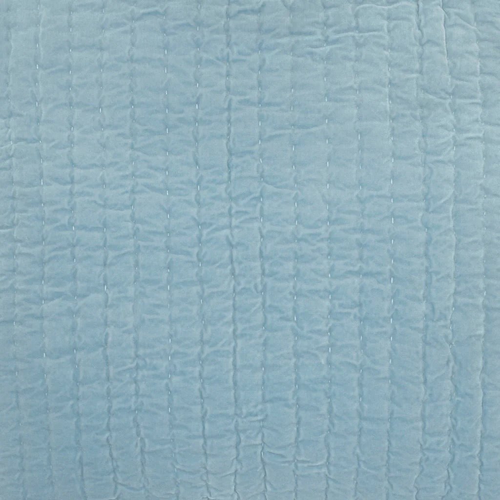 Fabric Swatch - John Robshaw Textiles Velvet Light Indigo Quilt Bedding at Fig Linens and Home