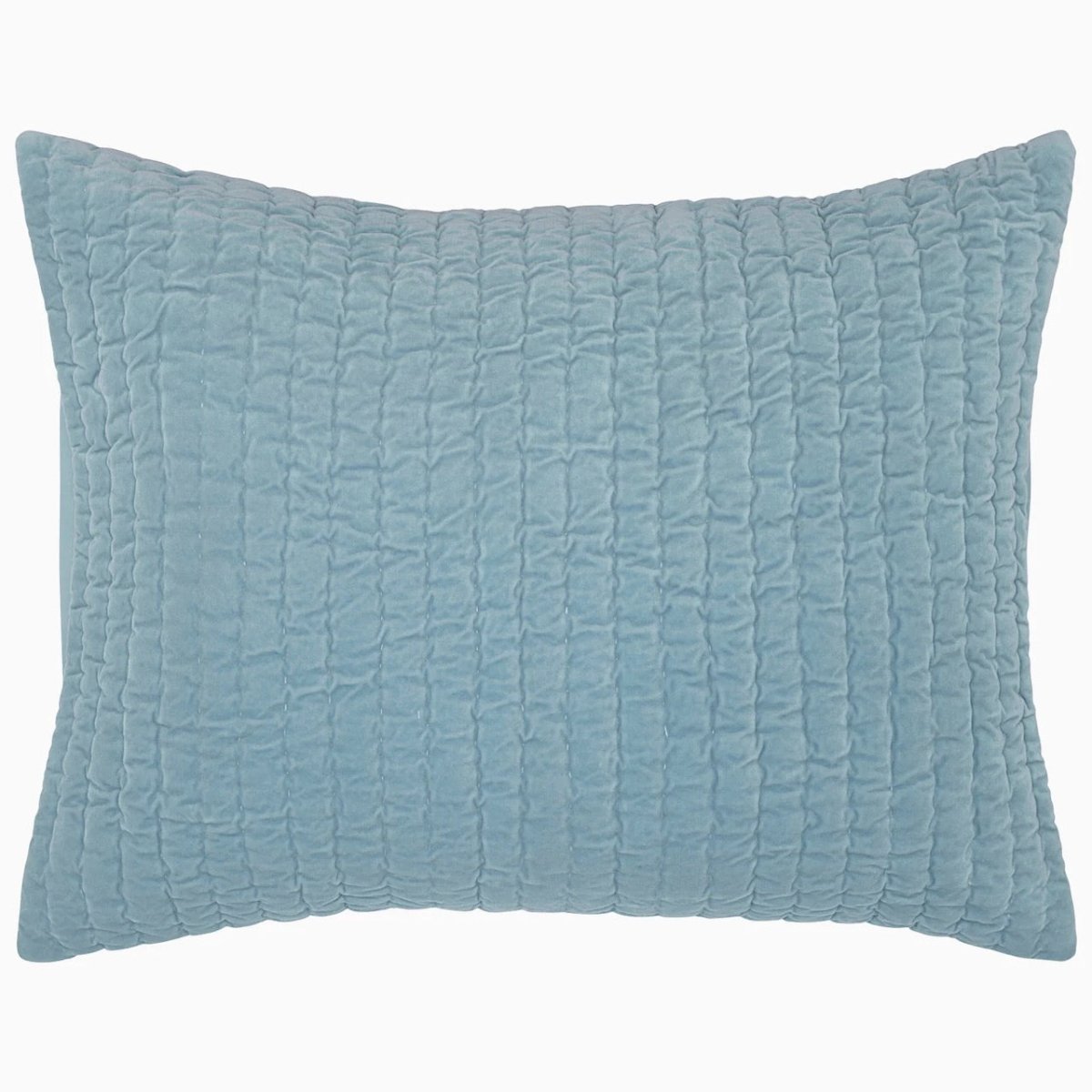 Velvet Pillow Sham - John Robshaw Textiles Velvet Light Indigo Quilt Bedding at Fig Linens and Home