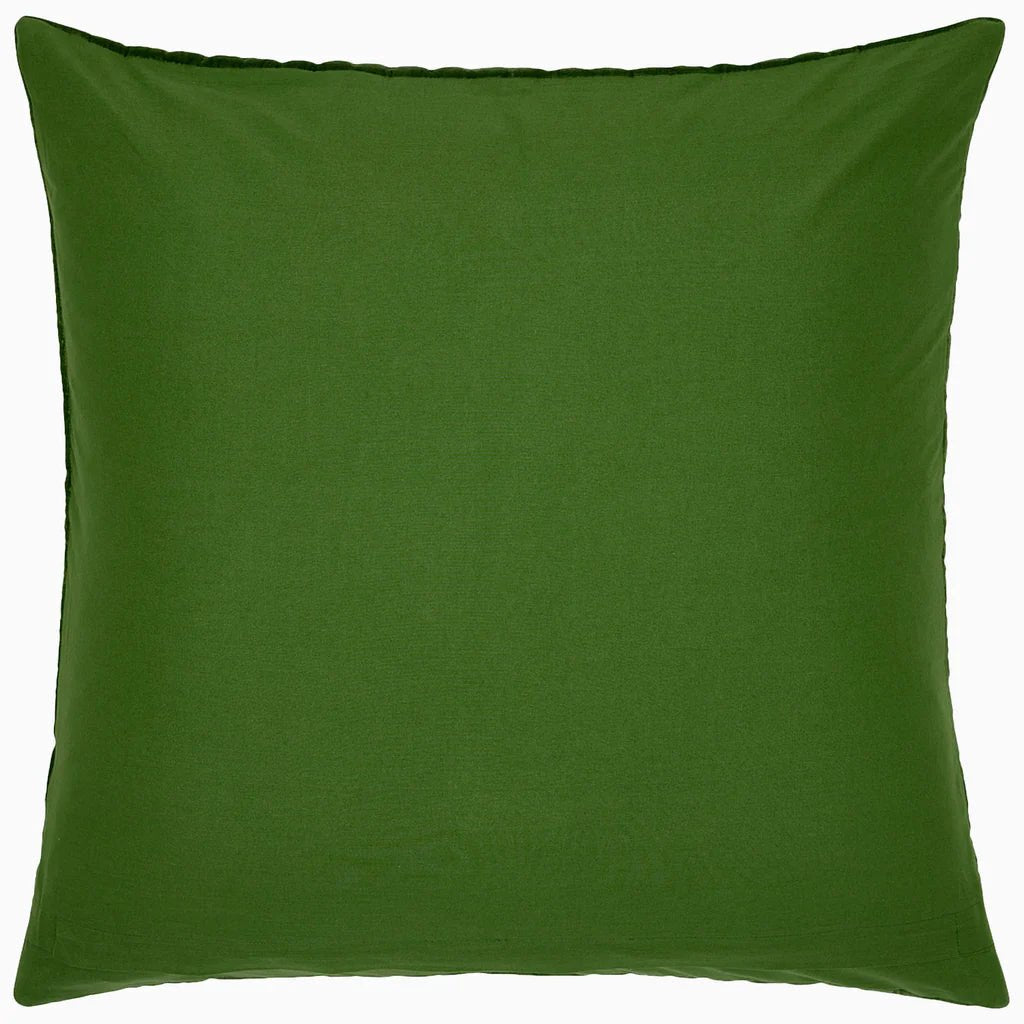 Euro Sham Reverse - John Robshaw Velvet Moss Quilted Green Bedding at Fig Linens and Home