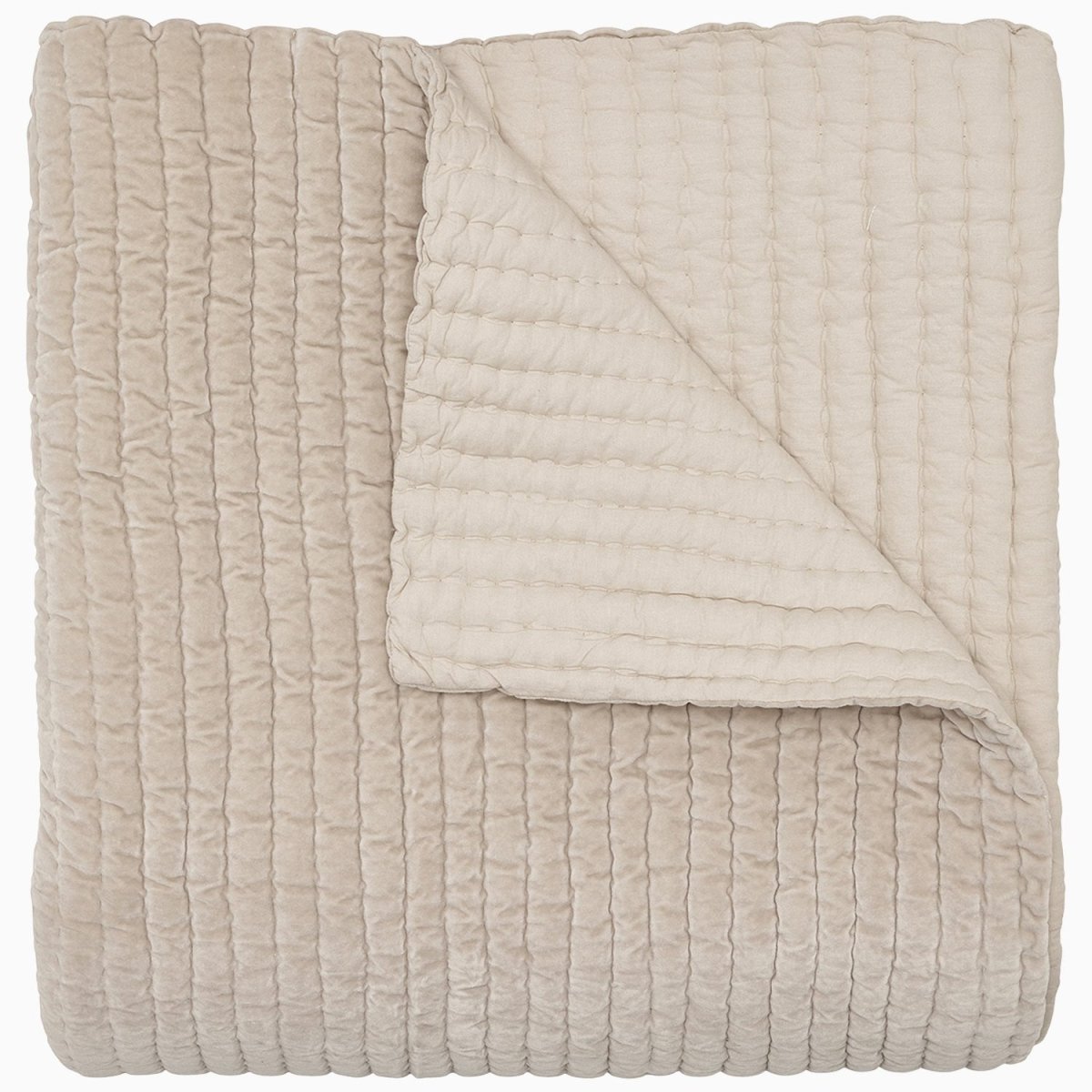 Velvet Sand Quilt by John Robshaw King Quilt 110” x 92” Sand at FIG LINENS AND HOME 1