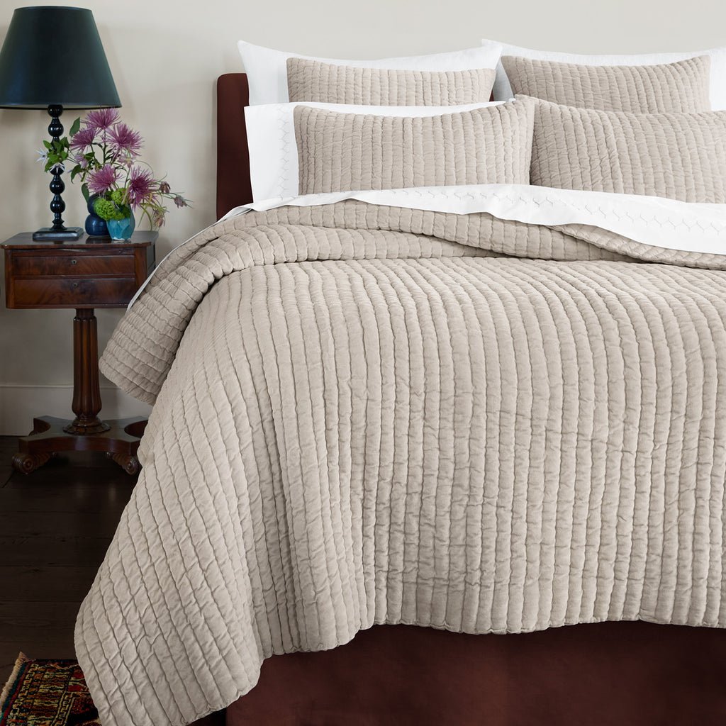 Velvet Sand Quilt by John Robshaw King Quilt 110” x 92” Sand at FIG LINENS AND HOME 3