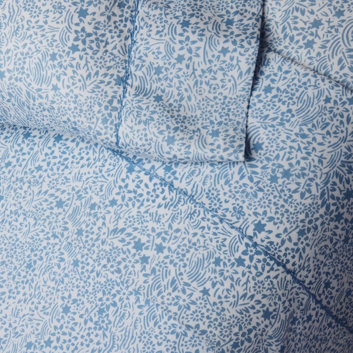 Zayan Light Indigo Sheet Set by John Robshaw at Fig Linens and Home - 1