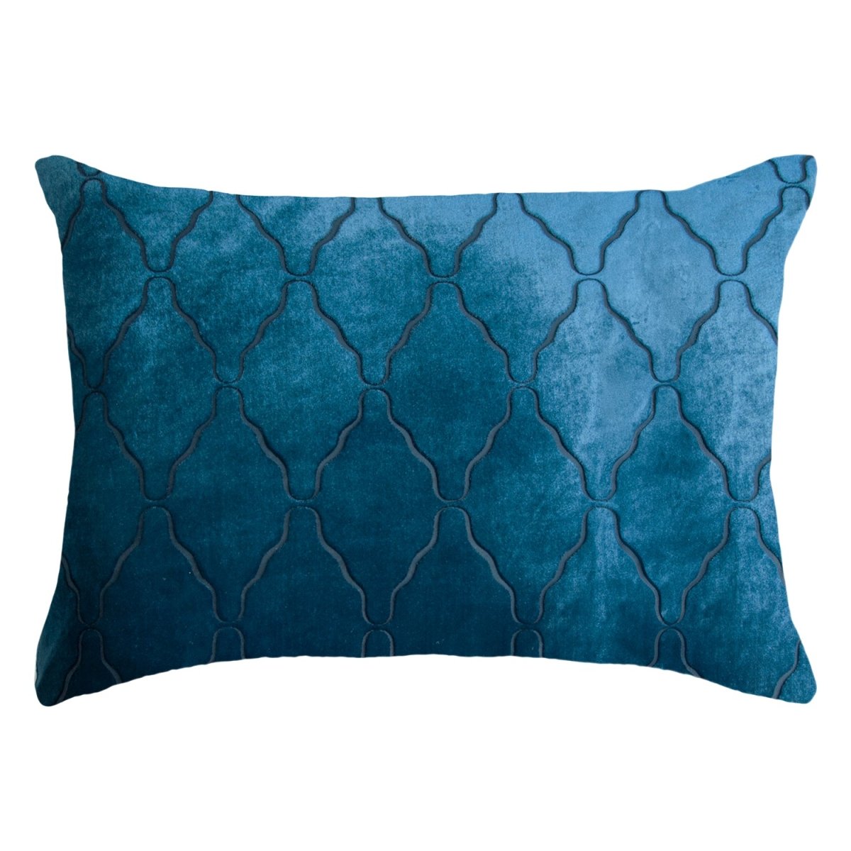 Arches Velvet Burnout Pillow Cobalt Black Kevin O'Brien 14x20 Cobalt Black at FIG LINENS AND HOME 2