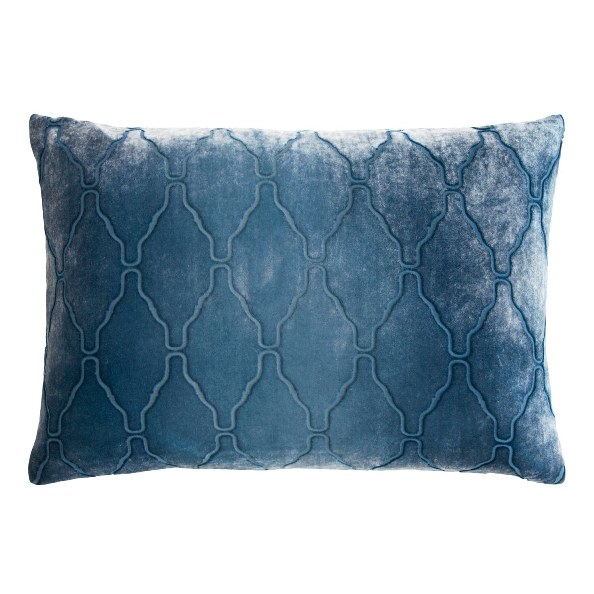 Arches Velvet Burnout Pillow Denim Kevin O'Brien 14x20 Denim at FIG LINENS AND HOME 2