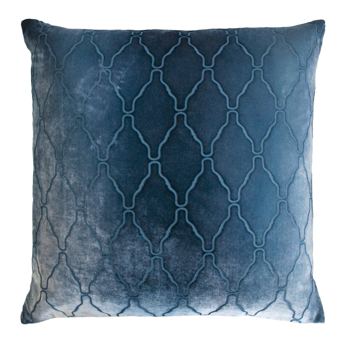 Arches Velvet Burnout Pillow Denim Kevin O'Brien 18x18 Denim at FIG LINENS AND HOME 1