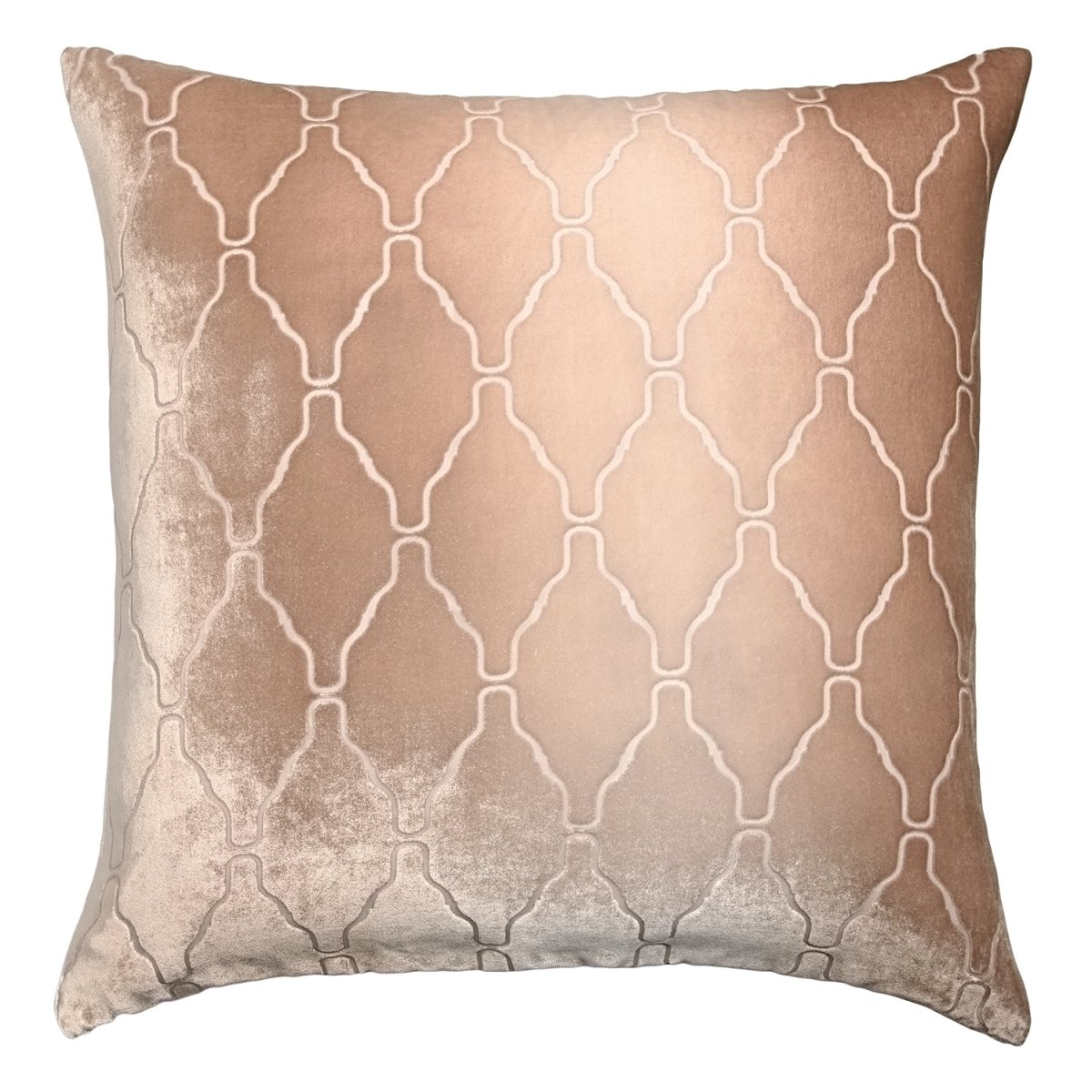 Arches Velvet Burnout Pillow Latte Kevin O'Brien 18x18 Latte at FIG LINENS AND HOME 1