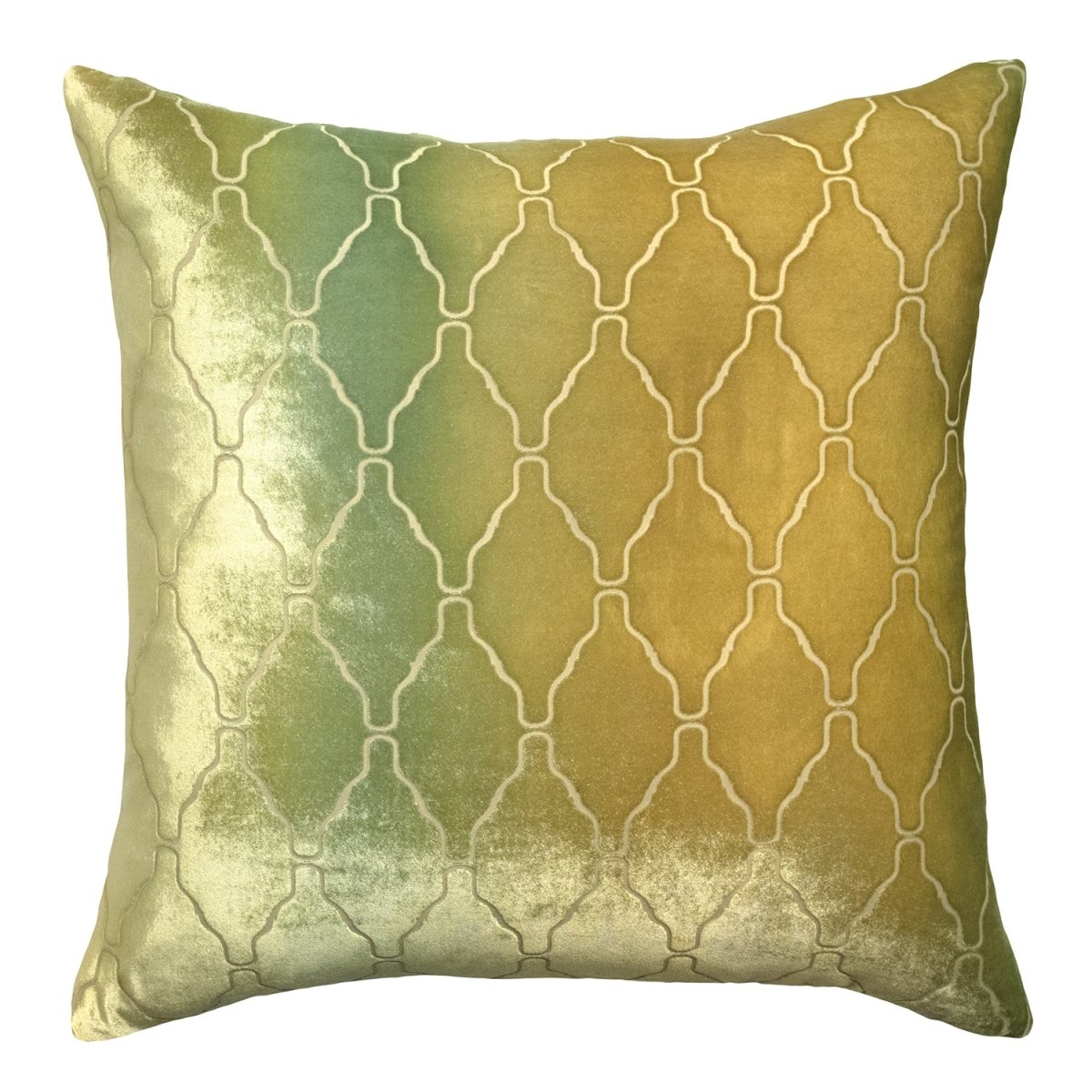 Arches Velvet Burnout Pillow Scallion Kevin O'Brien 18x18 Scallion at FIG LINENS AND HOME 1
