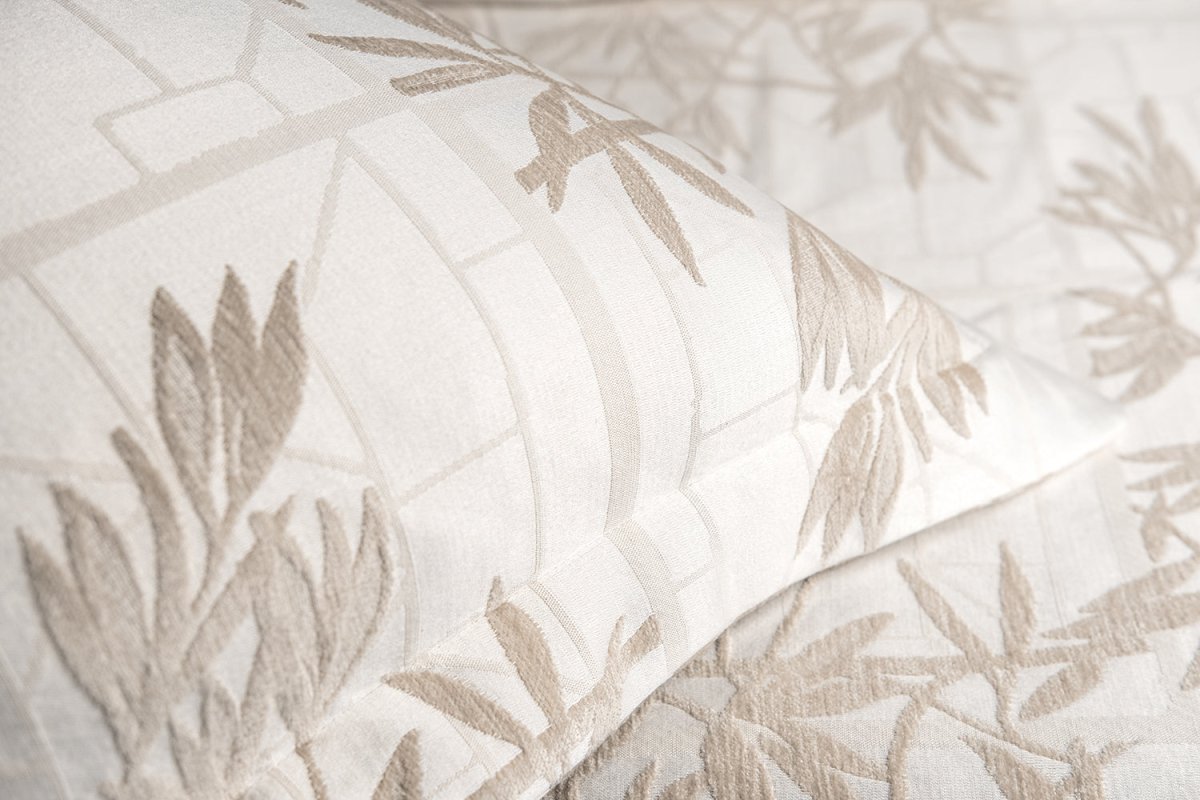 Fabric Swatch Detail- Kevin O'Brien Bamboo Taupe Bedding at Fig Linens and Home
