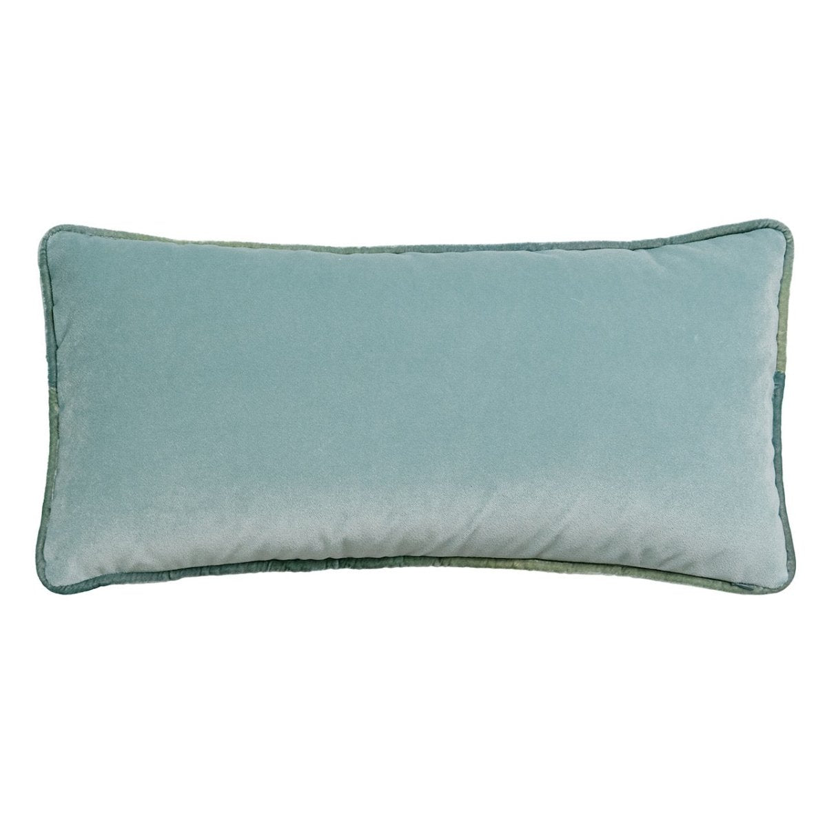 Banded Velvet Performance Pillows Basil Kevin O'Brien at Fig Linens and Home - Back View