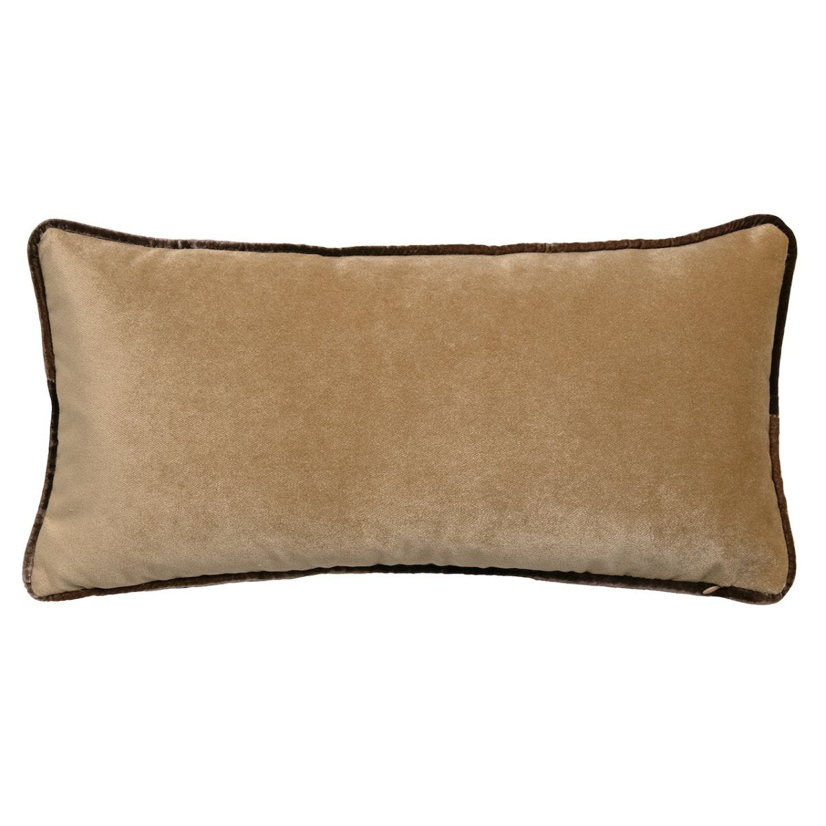 Banded Velvet Performance Pillows Sable Kevin O'Brien at Fig Linens and Home - Back View