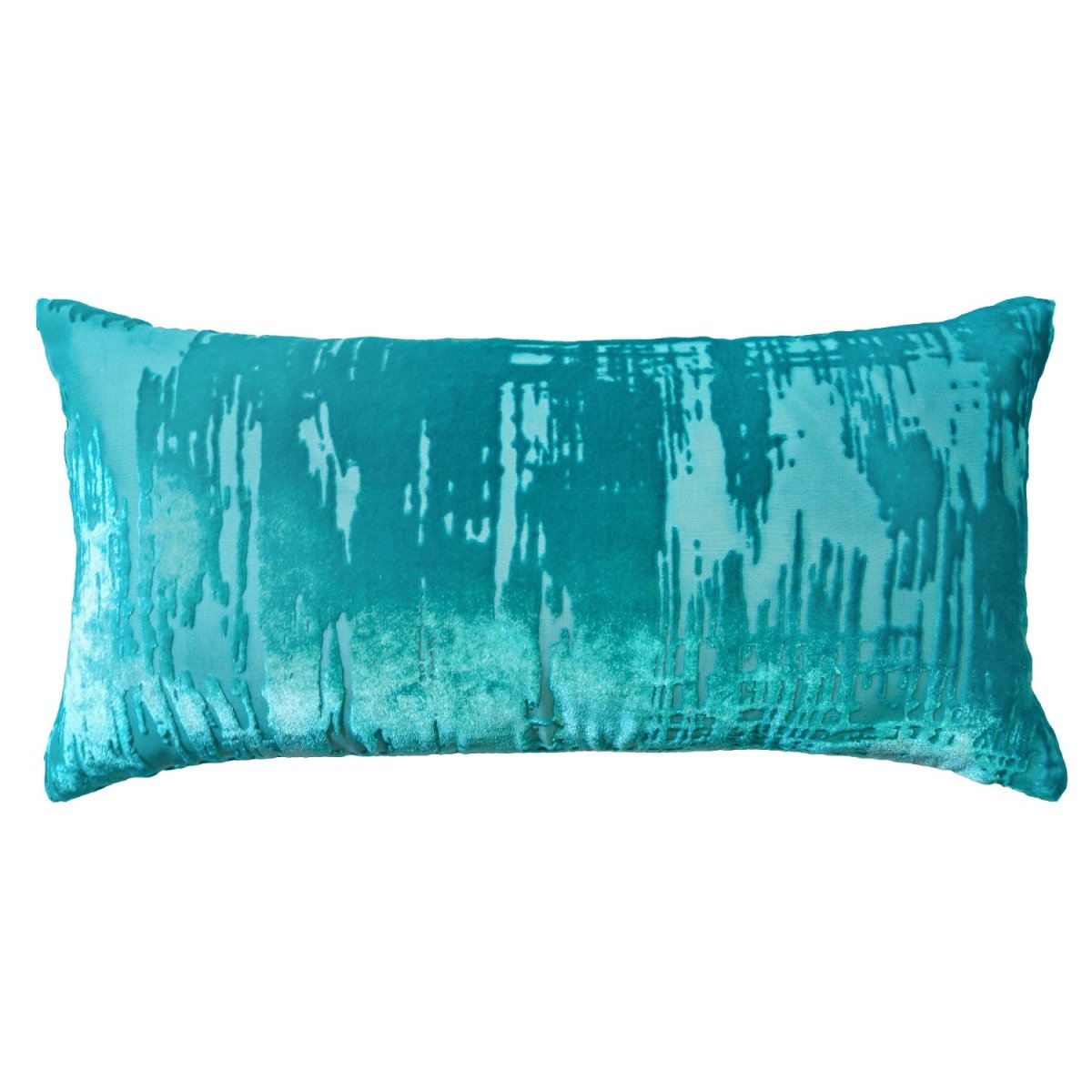 Brushstroke Velvet Burnout Pillow Aruba Kevin O'Brien at Fig Linens and Home - View 4