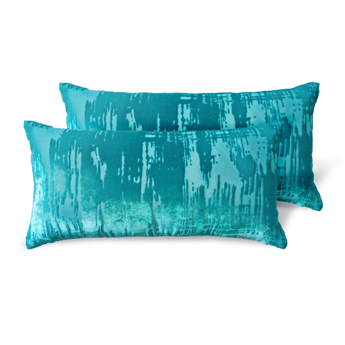Brushstroke Velvet Burnout Pillow Aruba Kevin O'Brien at Fig Linens and Home - View 2