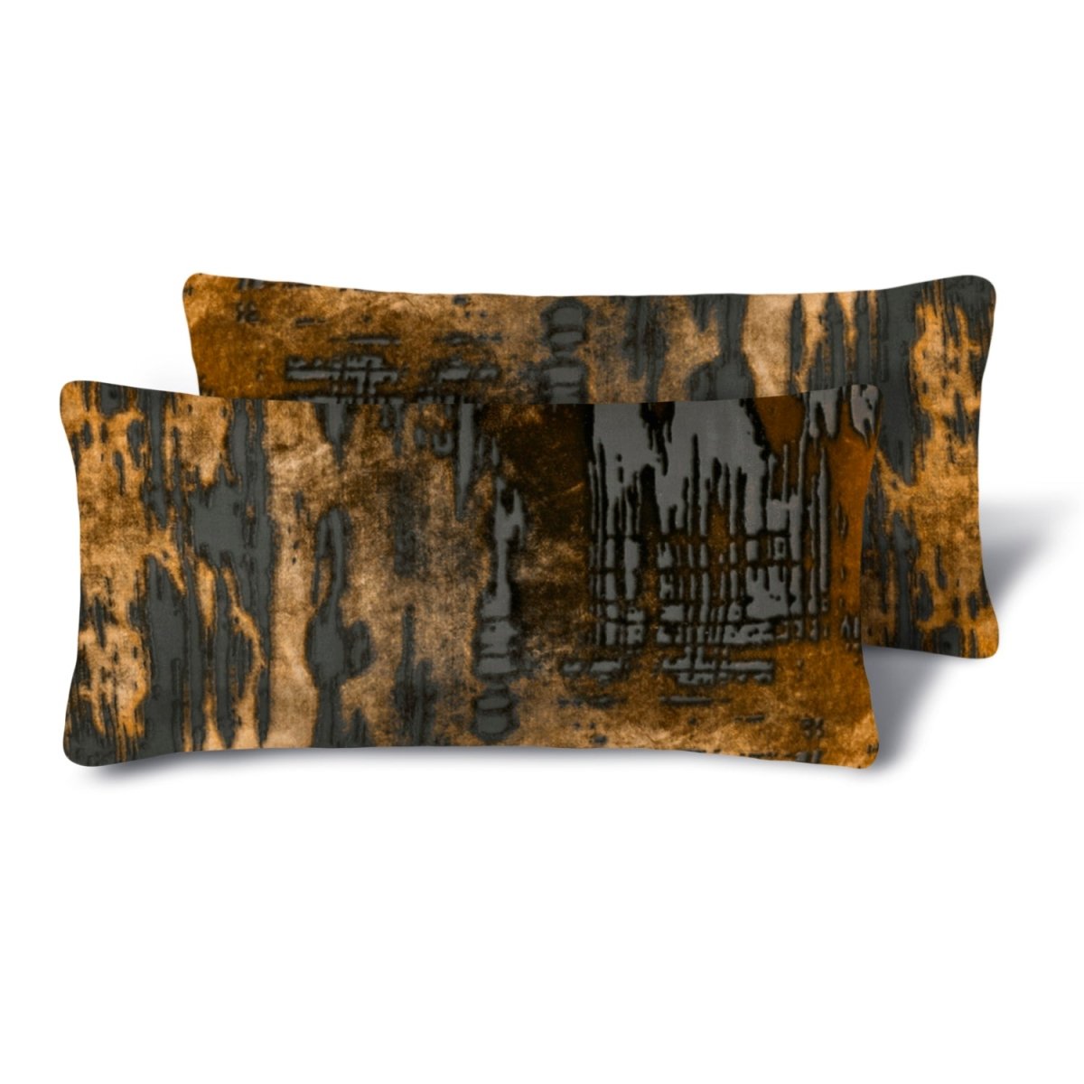Brushstroke Velvet Burnout Pillow Copper Ivy Kevin O'Brien 7x15 Mini Boudoirs - Set of 2 Copper Ivy at FIG LINENS AND HOME 4