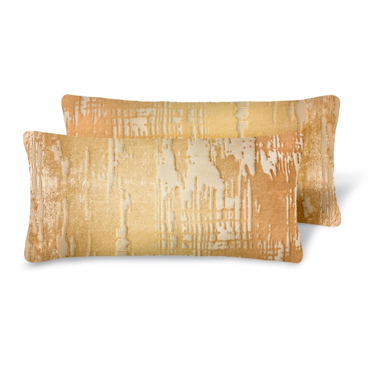 Brushstroke Velvet Burnout Pillow Gold Beige Kevin O'Brien 7x15 Mini Boudoirs - Set of 2 Gold Beige at FIG LINENS AND HOME 4